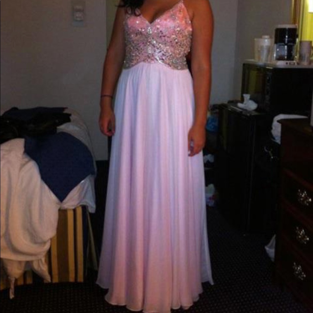 Pink Tiffany designs prom dress